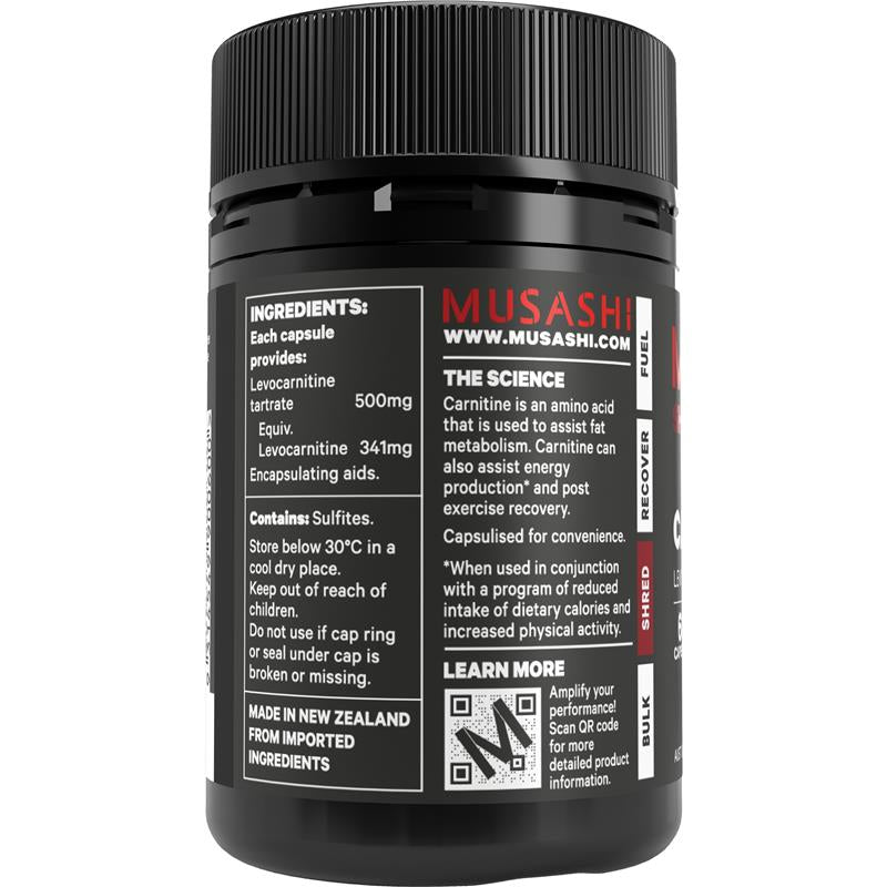 Musashi Carnitine 500mg - 60 Capsules