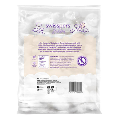 Swisspers Baby Organic Cotton Large Balls 60