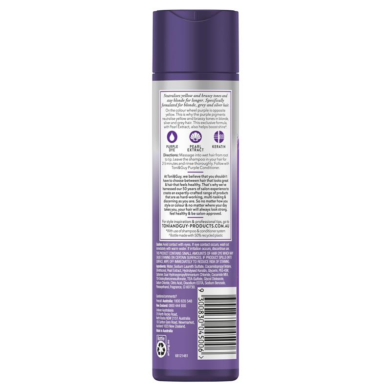 Toni & Guy Purple Shampoo 250ml - Brighten and Tone Your Hair
