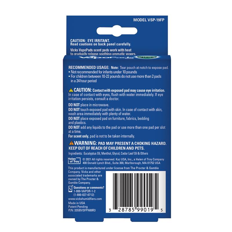 Vicks VapoPads Refills Family Pack - 12 Scent Pads for Ultimate Comfort