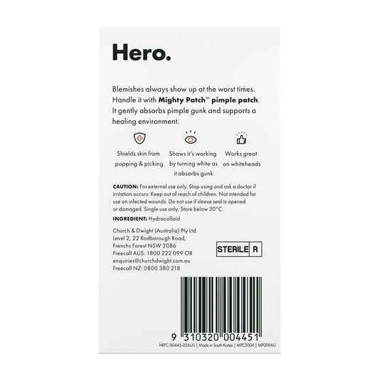 Hero Mighty Patch Duo Pimple Patches Travel Size 12 pack
