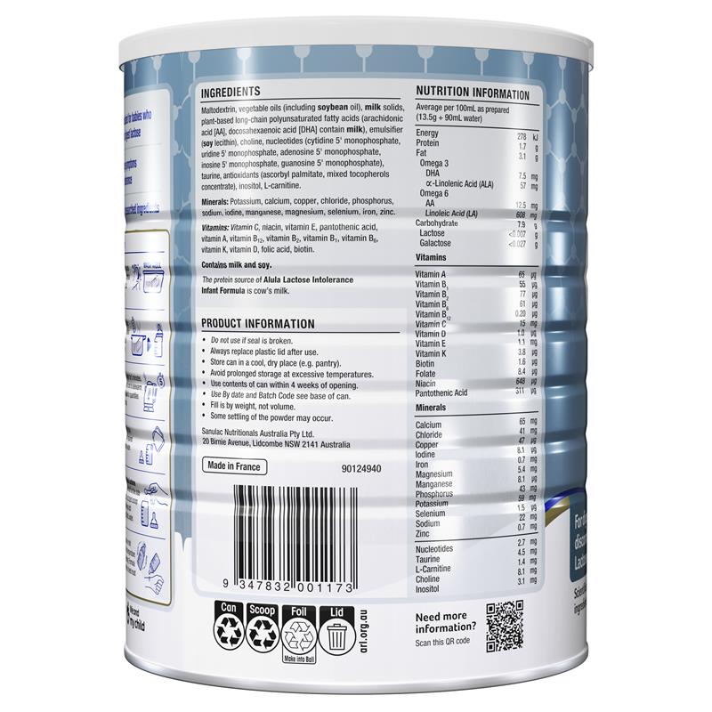 Alula Gold Lactose Intolerance Infant Formula 0-12 Months 900g