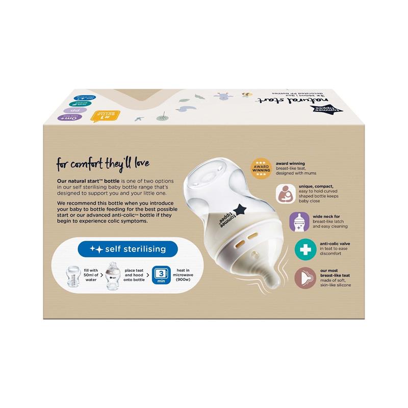 Tommee Tippee Natural Start 260ml PP Bottles Boy 3 Pack