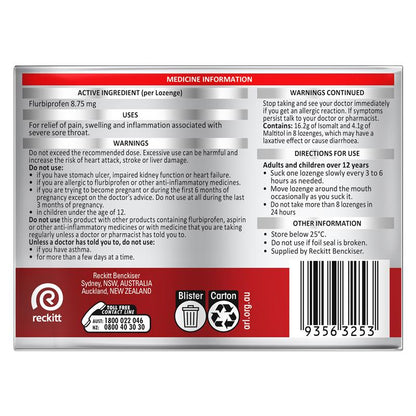 Strepfen Intensive Sugar Free Orange 16 Lozenges