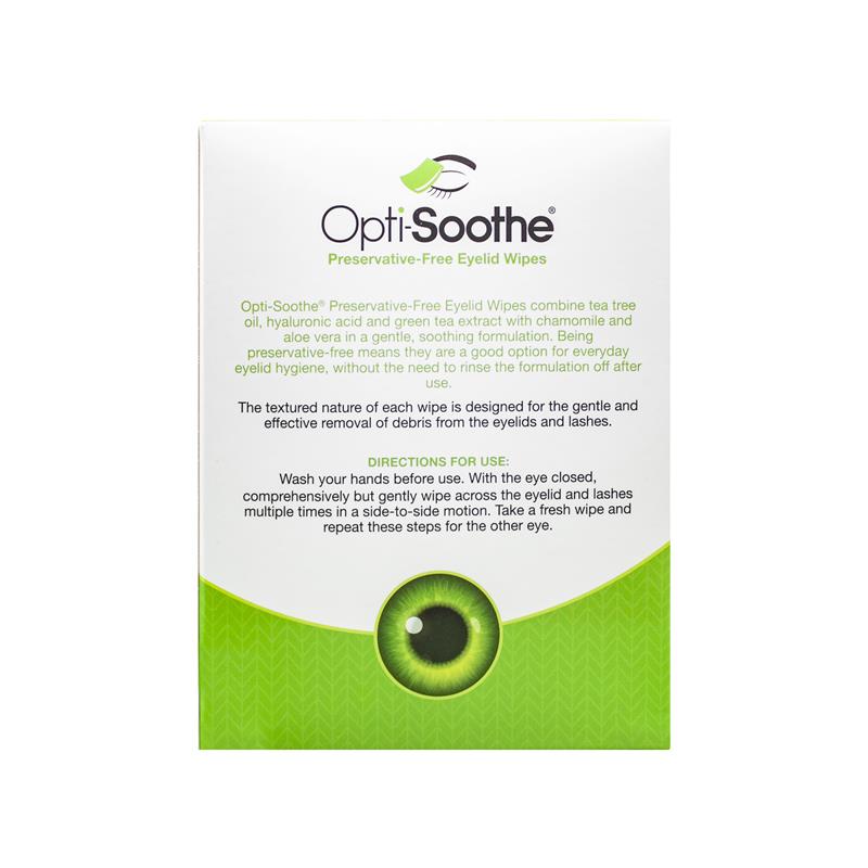 Opti-Soothe Preservative-Free Eyelid Wipes - 30 Wipes for Daily Hygiene