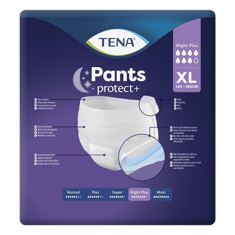 Tena Protect+ Plus Night Incontinence Pants XL - 10 Pants