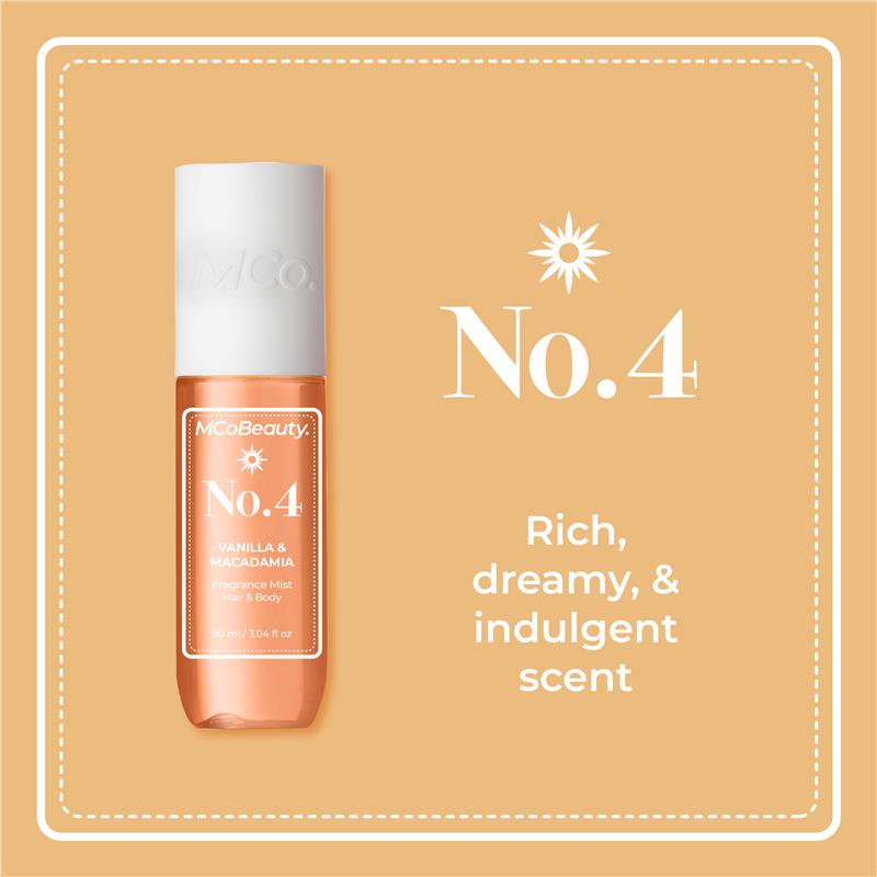 MCoBeauty Vanilla & Macadamia No.4 Fragrance Hair & Body Mist 90ml