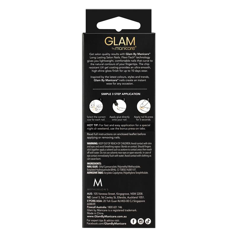 Glam By Manicare Press On Nails French Pink Medium Square French Kit
