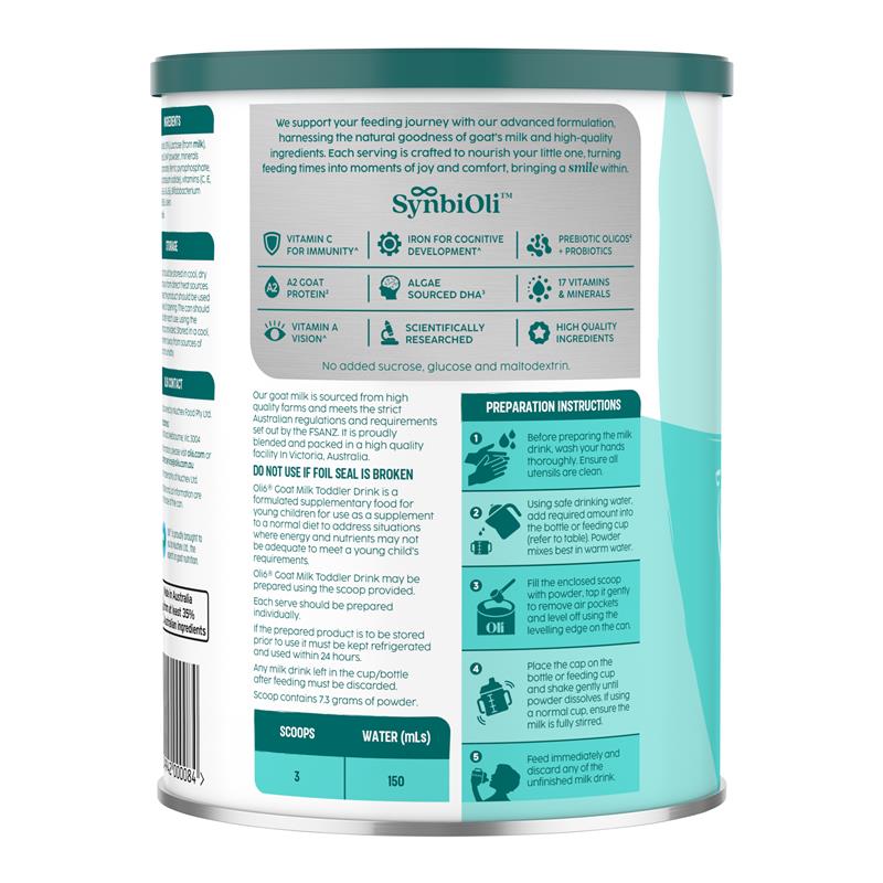 Oli6 Stage 3 Dairy Goat Milk Formula Toddler 800g - Essential Nutrients for Growing Toddlers