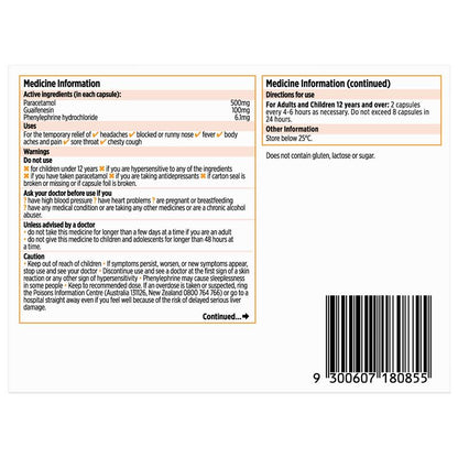 Codral Cold & Flu + Mucus Cough 48 Capsules