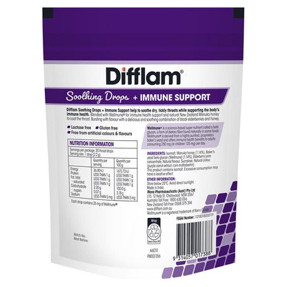 Difflam Soothing Drops with Immune Support - Black Elderberry Flavor (20 Drops)