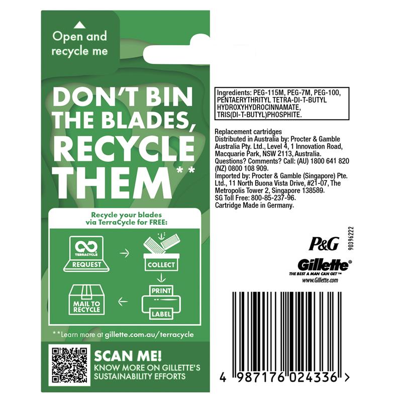 Gillette Fusion Proglide Power Razor Blades - 4 Pack