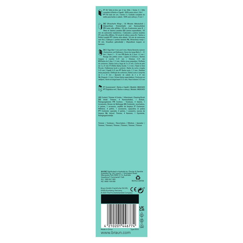 Braun 6 In 1 Multi Grooming Kit MGK3420