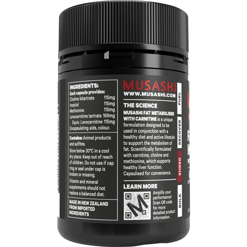 Musashi Fat Metaboliser + Carnitine - 60 Capsules