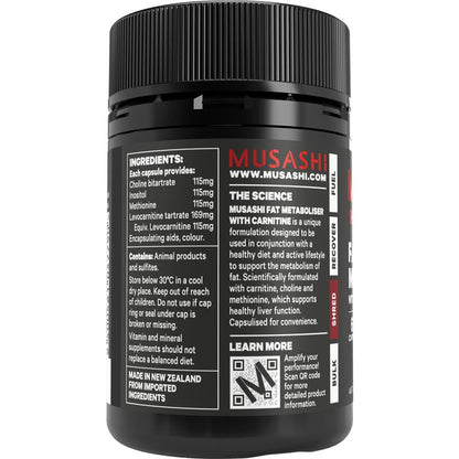 Musashi Fat Metaboliser + Carnitine - 60 Capsules