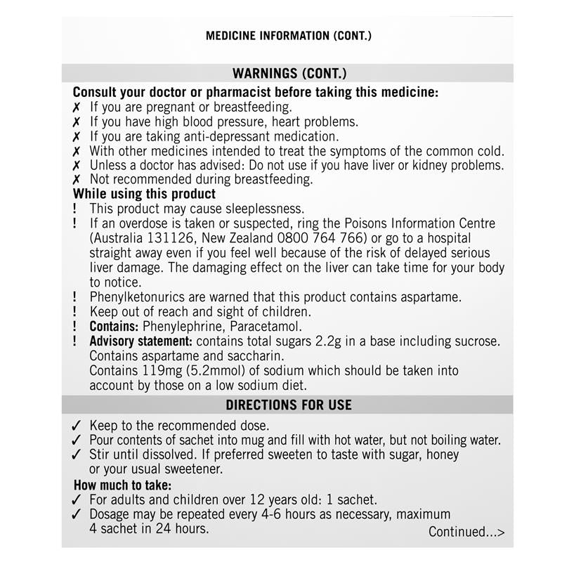 Lemsip Max Cold & Flu Hot Drink with Decongestant Blackcurrant 10 Sachets - Fast Relief