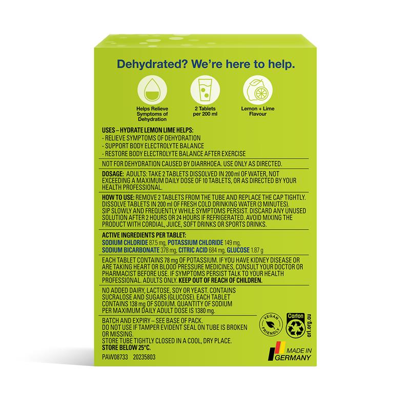 Voost Hydrate Lemon + Lime Effervescent Tablets - 60 Pack