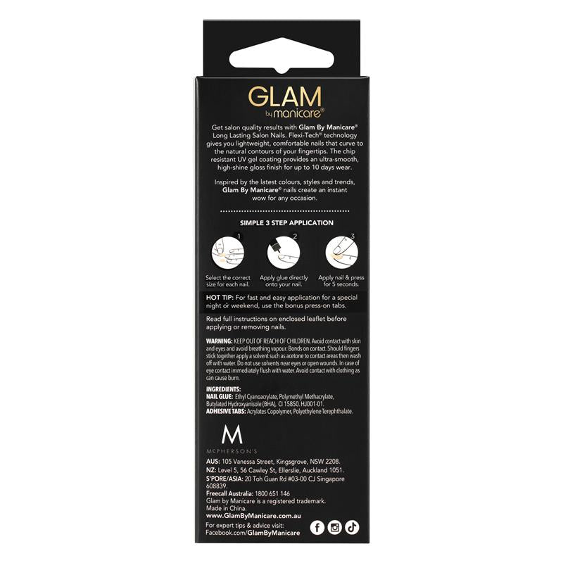Glam By Manicare Press On Nails Ombre Medium Almond Fashion Kit