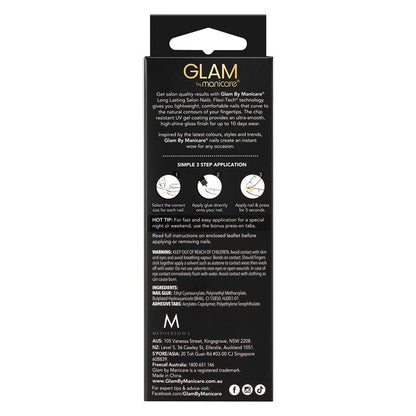 Glam By Manicare Press On Nails Ombre Medium Almond Fashion Kit