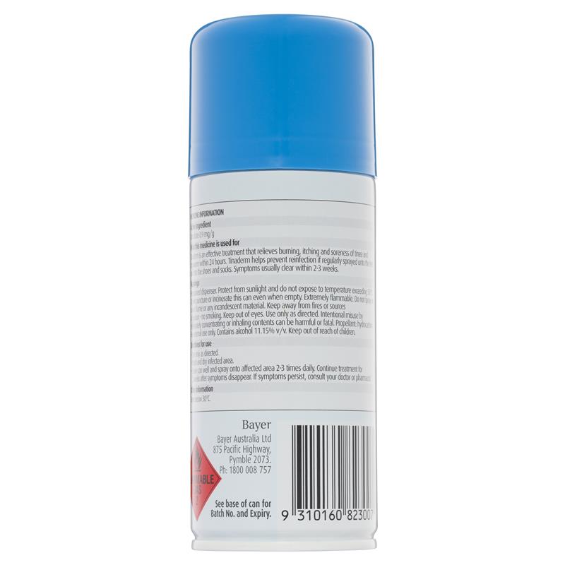 Canesten Tinaderm Powder Spray for Tinea and Ringworm - 100g