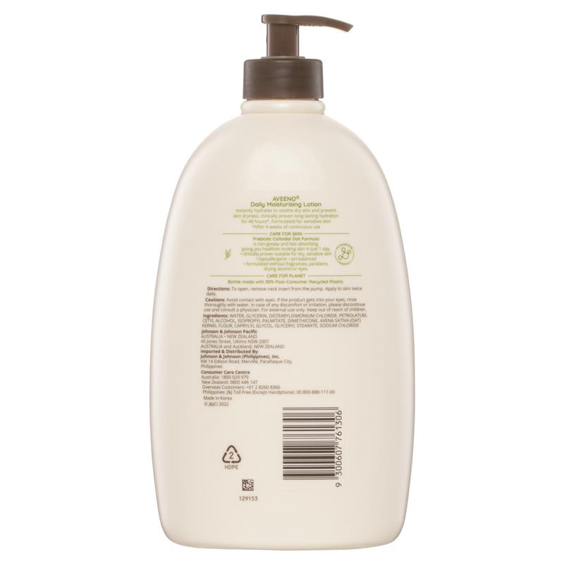 Aveeno Daily Moisturising Fragrance Free Body Lotion 1L - Hydrate and Protect Your Skin