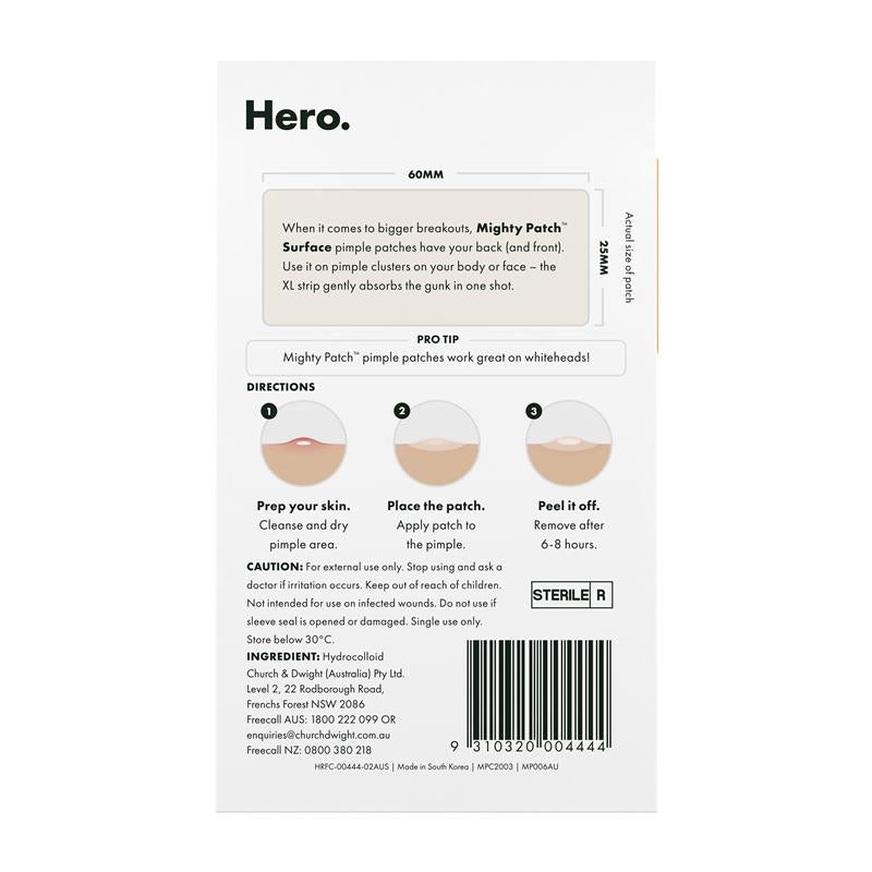 Hero Mighty Patch Surface 10 Pack - XL Pimple Patches for Breakouts