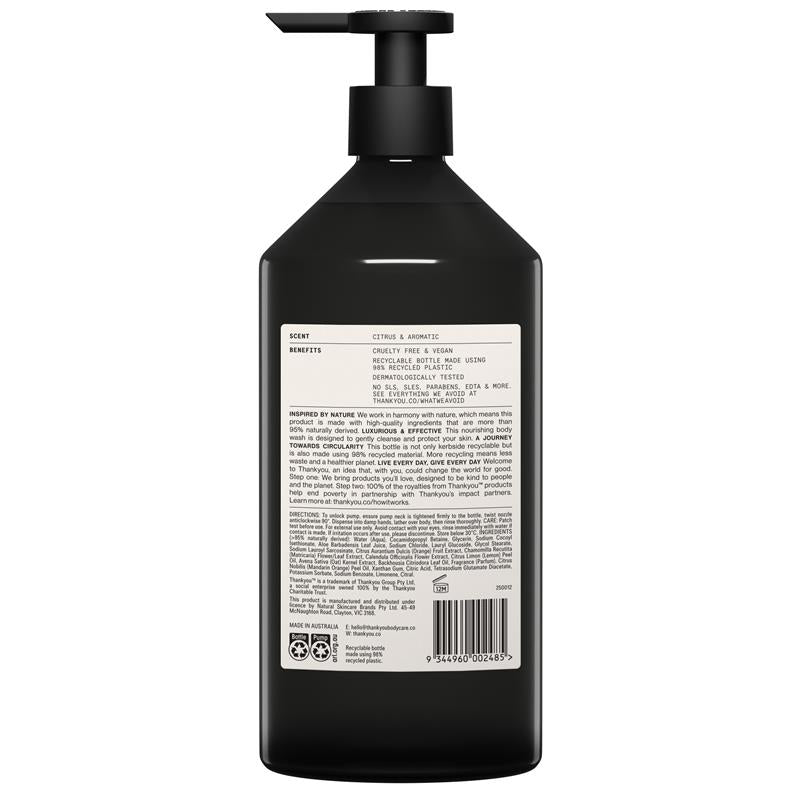Thankyou Body Wash Botanical Lemon Myrtle & Oat Milk 1L