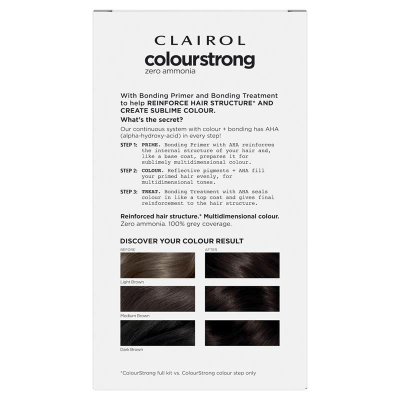 Clairol Colour Strong Kit 3.0 Darkest Brown - Ammonia-Free Hair Color