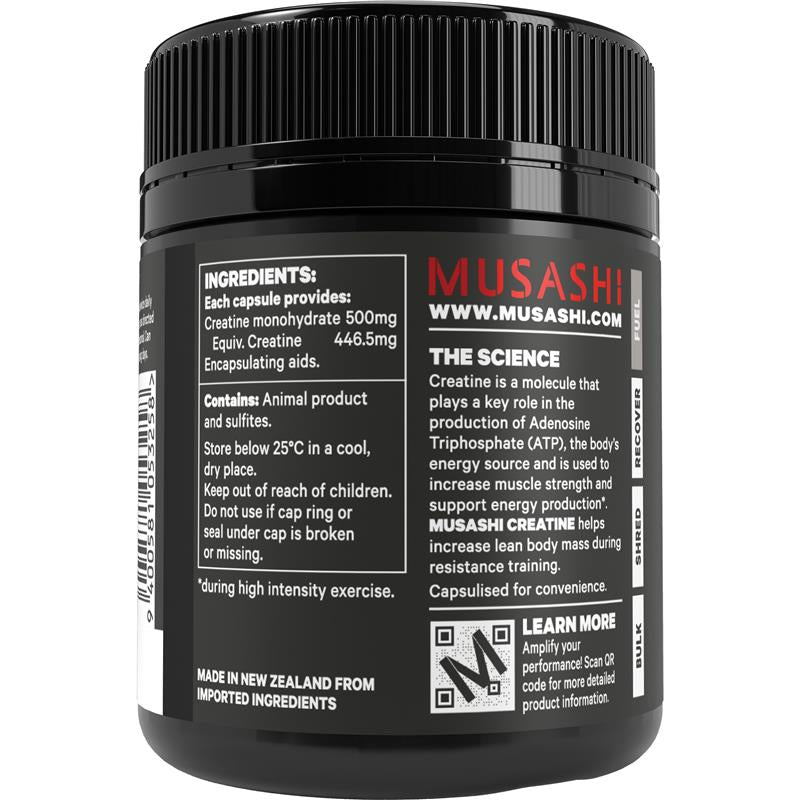 Musashi Creatine 120 Capsules - Muscle Strength & Performance Booster