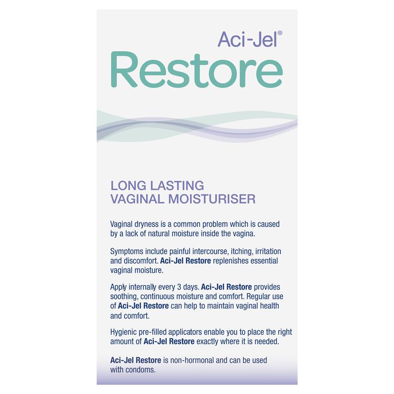 Aci-Jel Restore 6x6.5g Single-Use Vaginal Moisturizer, 18 Day Supply