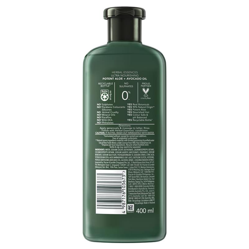 Herbal Essences Bio Renew Potent Aloe + Avocado Oil Shampoo 400ml