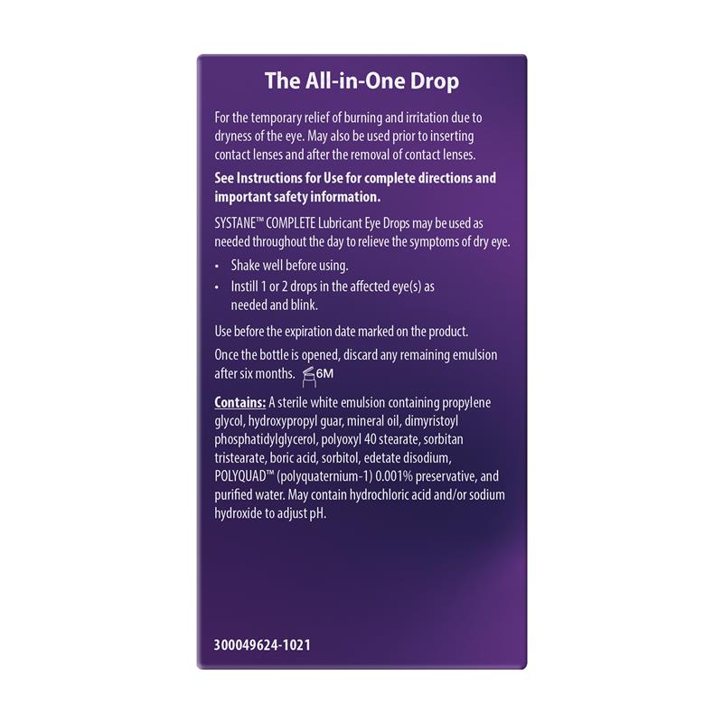 Systane Complete Lubricant Eye Drops - 10ml