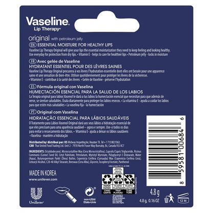 Vaseline Lip Balm Original Stick 4.8g - Essential Moisture for Healthy Lips