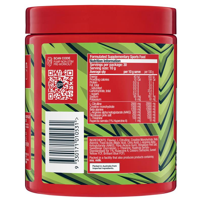 BSc Pump Non-Stim Pre-Workout Watermelon Ice Pop 300g