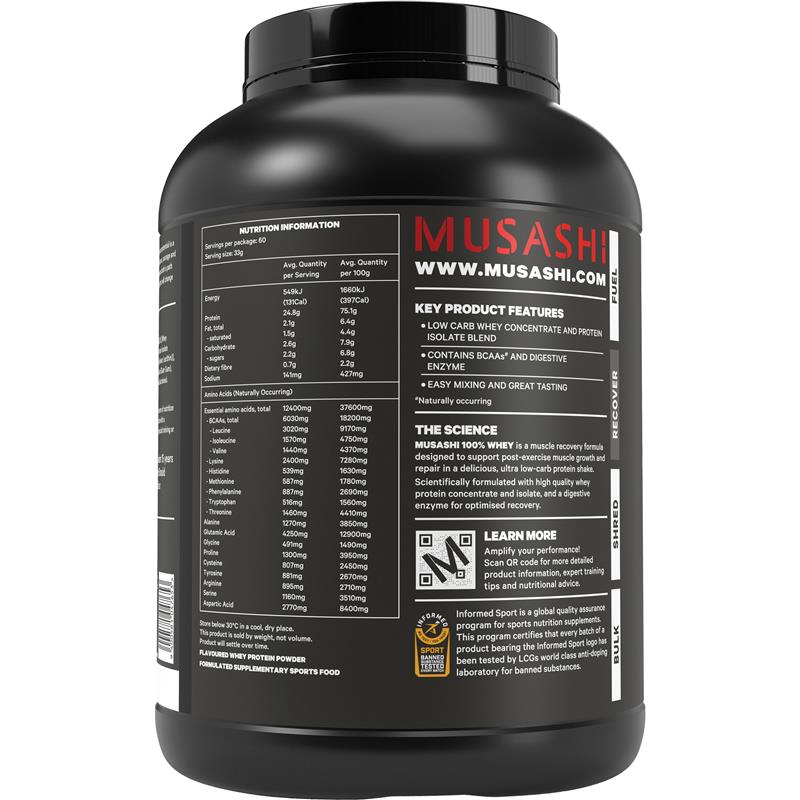 Musashi 100% Whey Protein Chocolate 2kg