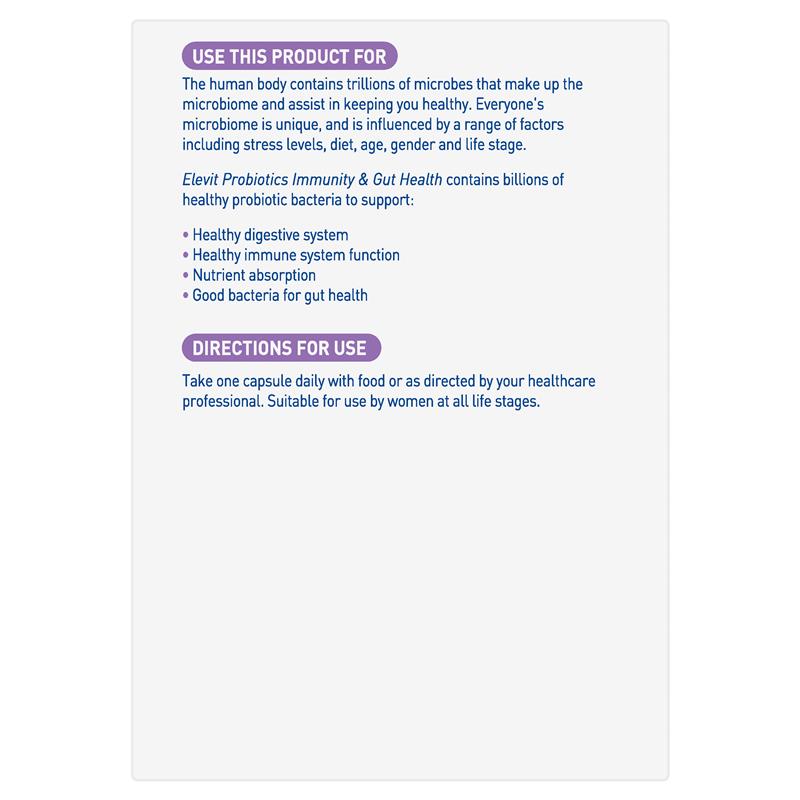 Elevit Probiotics for Immunity & Gut Health - 30 Capsules