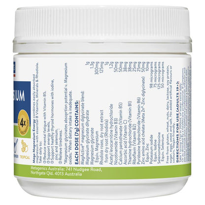 Ethical Nutrients Mega Magnesium Energy 140g Powder