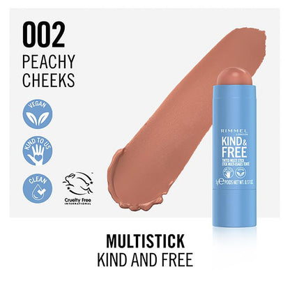 Rimmel Kind & Free Clean Multi-Stick 002 Peachy Cheeks Soft Peach