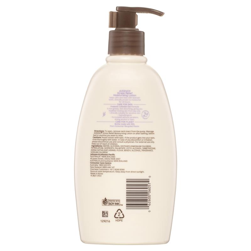 Aveeno Stress Relief Moisturizing Lavender Body Lotion 354ml - 24-Hour Hydration