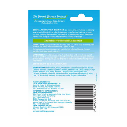 Dermal Therapy Lip Balm Tube Mint 10g