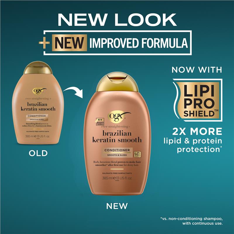 Ogx Ever Straightening + Smoothing & Shine Brazilian Keratin Therapy Conditioner For Dull Hair 385mL