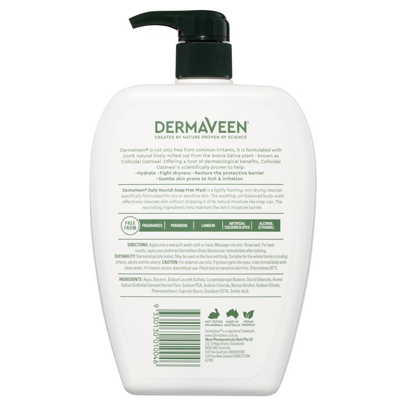 DermaVeen Daily Nourish Soap Free Wash 1L