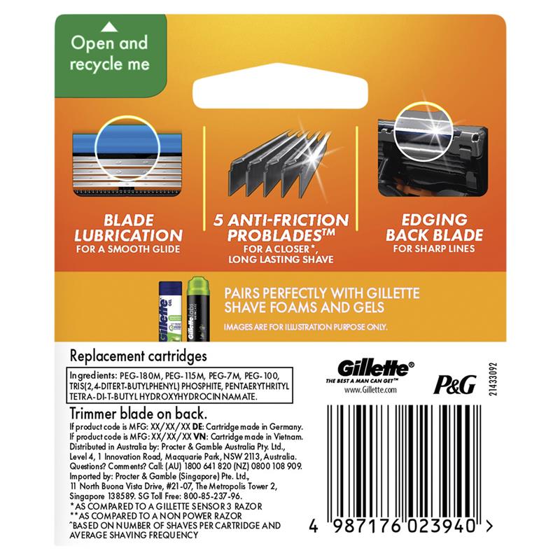 Gillette Fusion Power Razor Blades 4 Pack