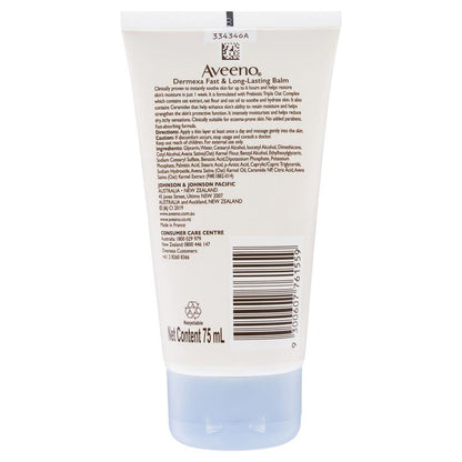 Aveeno Dermexa Fast Long Lasting Balm - Fragrance Free - 75ml