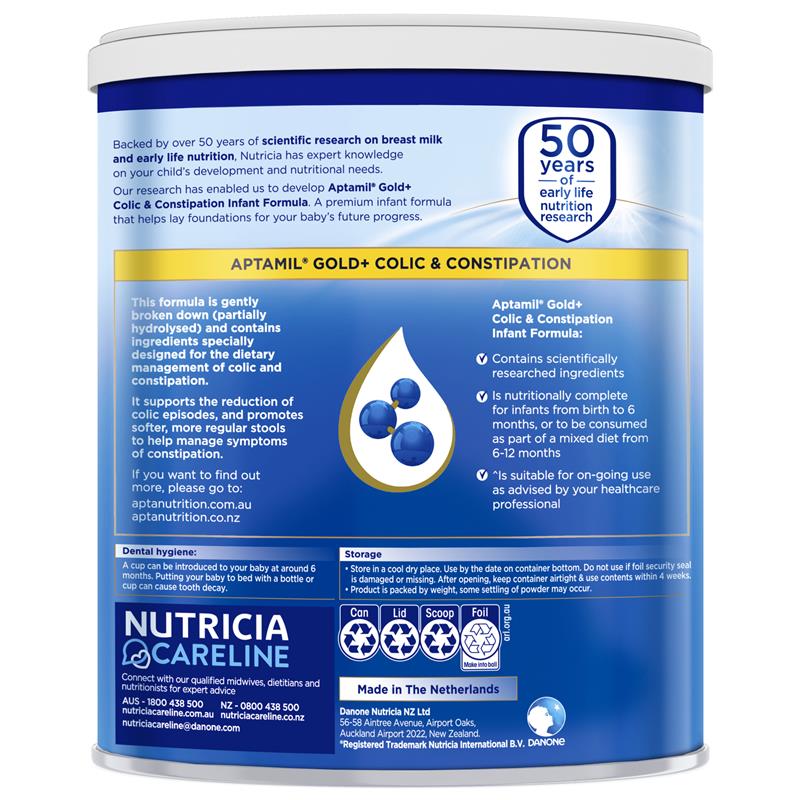 Aptamil Gold+ Colic & Constipation Baby Infant Formula 900g