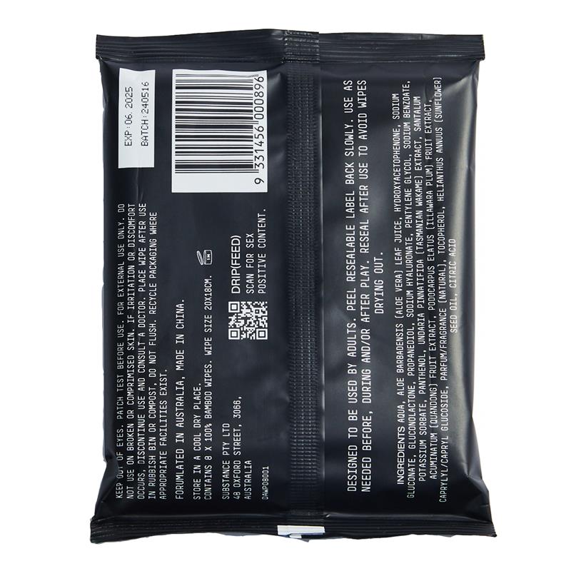 Drip Body Wipes 8 Pack Pouch