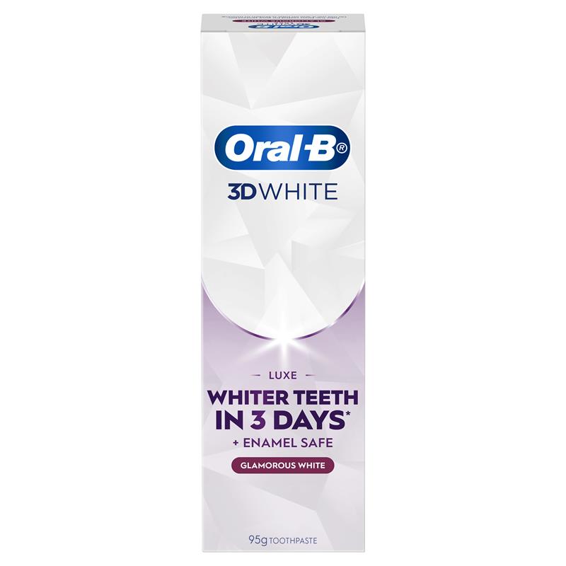 Oral-B 3D White Luxe Glamorous White Toothpaste 95g - Whitening Mint Formula