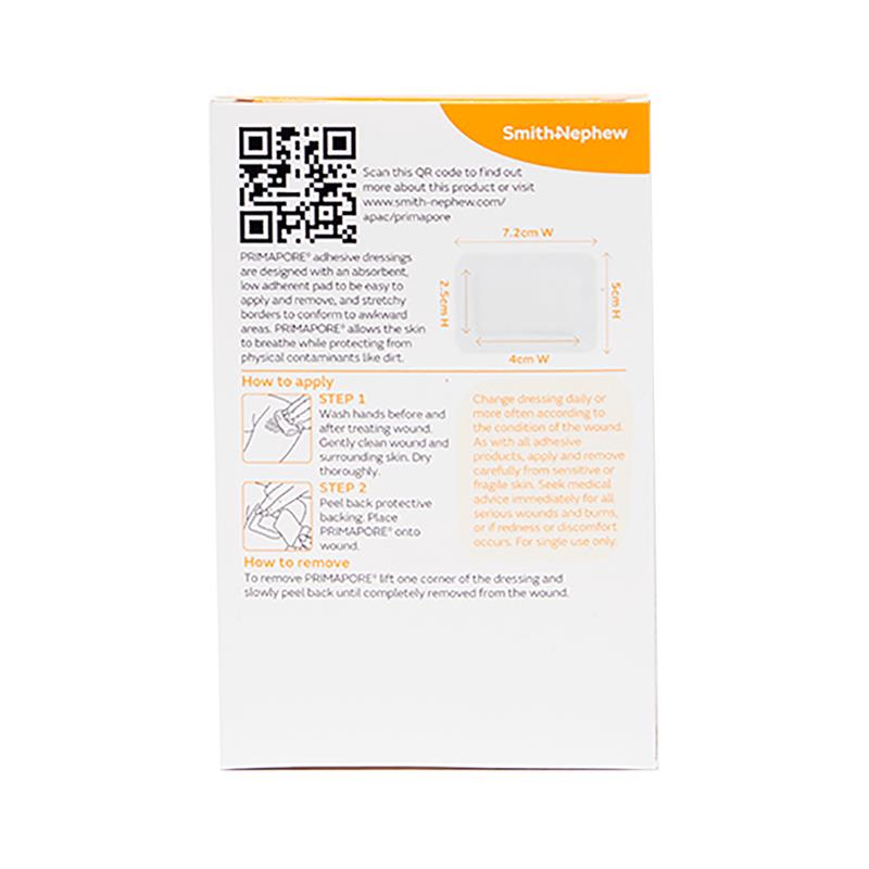 Primapore Flexible Fabric Dressing 7.2cm x 5cm - Comfortable Wound Care (5 Pack)