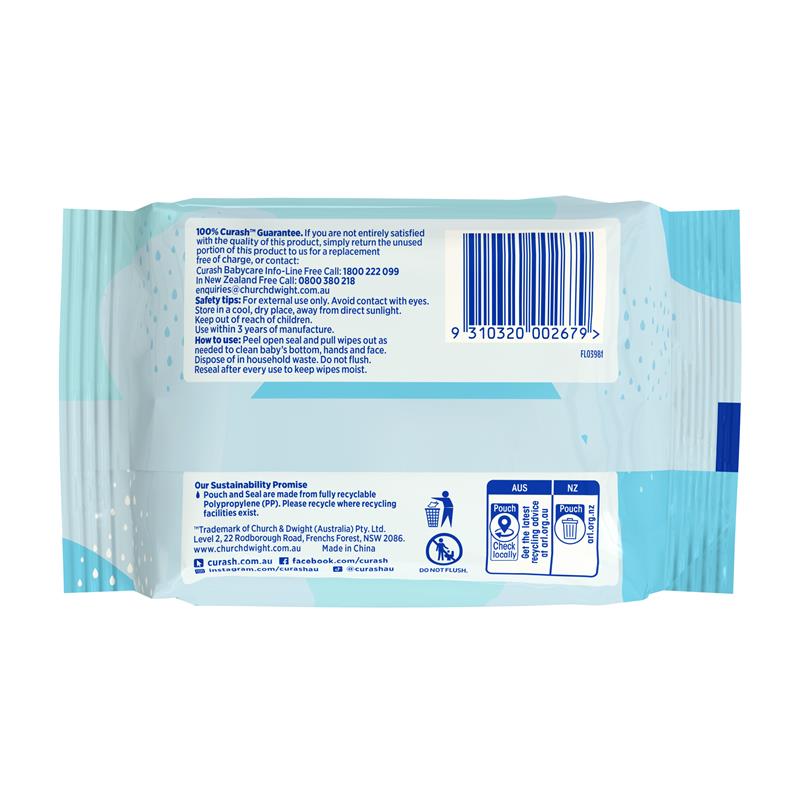 Curash Simply Water Wipes 20 Pack