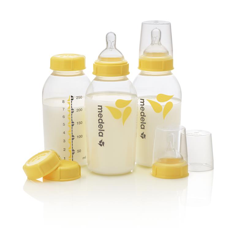 Medela 250ml Breastmilk Bottle with Wide Base Teat - 3 Pack